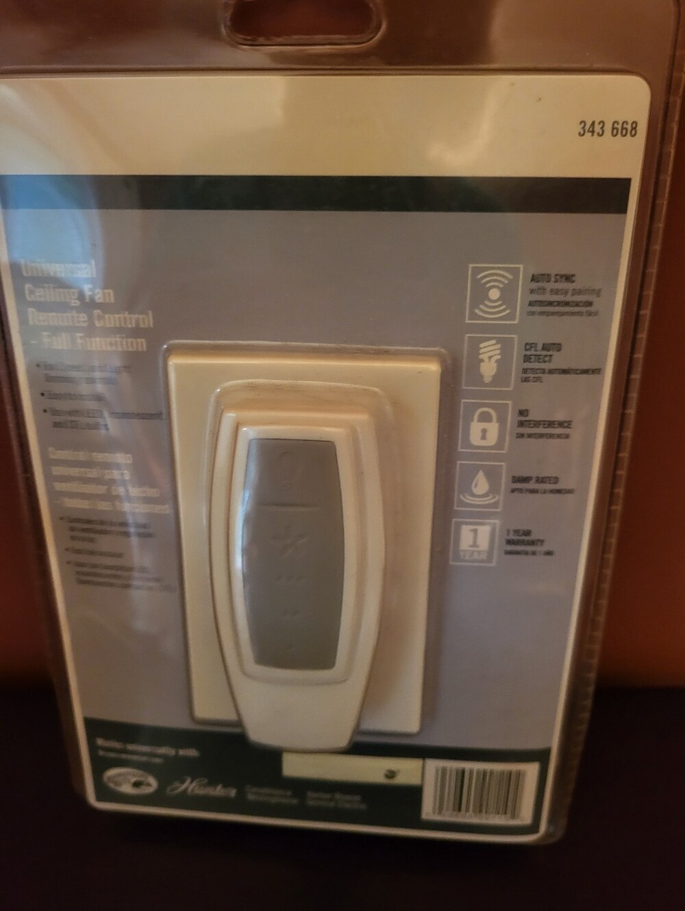 Hampton Bay Universal Ceiling Fan Remote Control - White/Grey